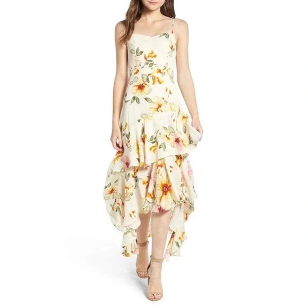 Leith Cream Asymmetrical High-Low Sundress